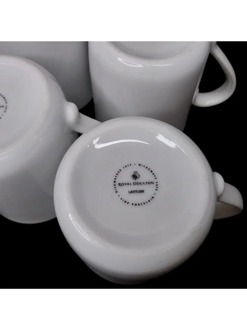 Royal Doulton Latitude White Porcelain Coffee Mugs Set Of 4